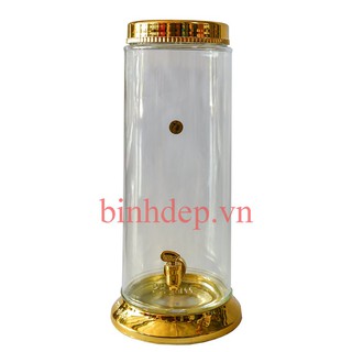 BÌNH NGÂM RƯỢU THỦY TINH DÁNG TRỤ 7.8 LÍT CÓ VÒI