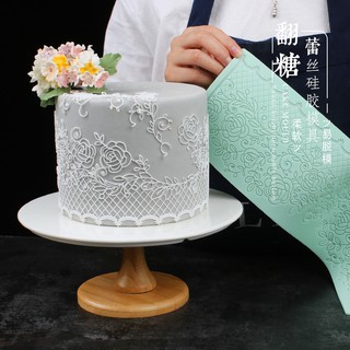 Khuôn Silicon Làm Kẹo Đường Trang Trí Bánh Kem Phối Ren 4 Kích Cỡ Lựa Chọn