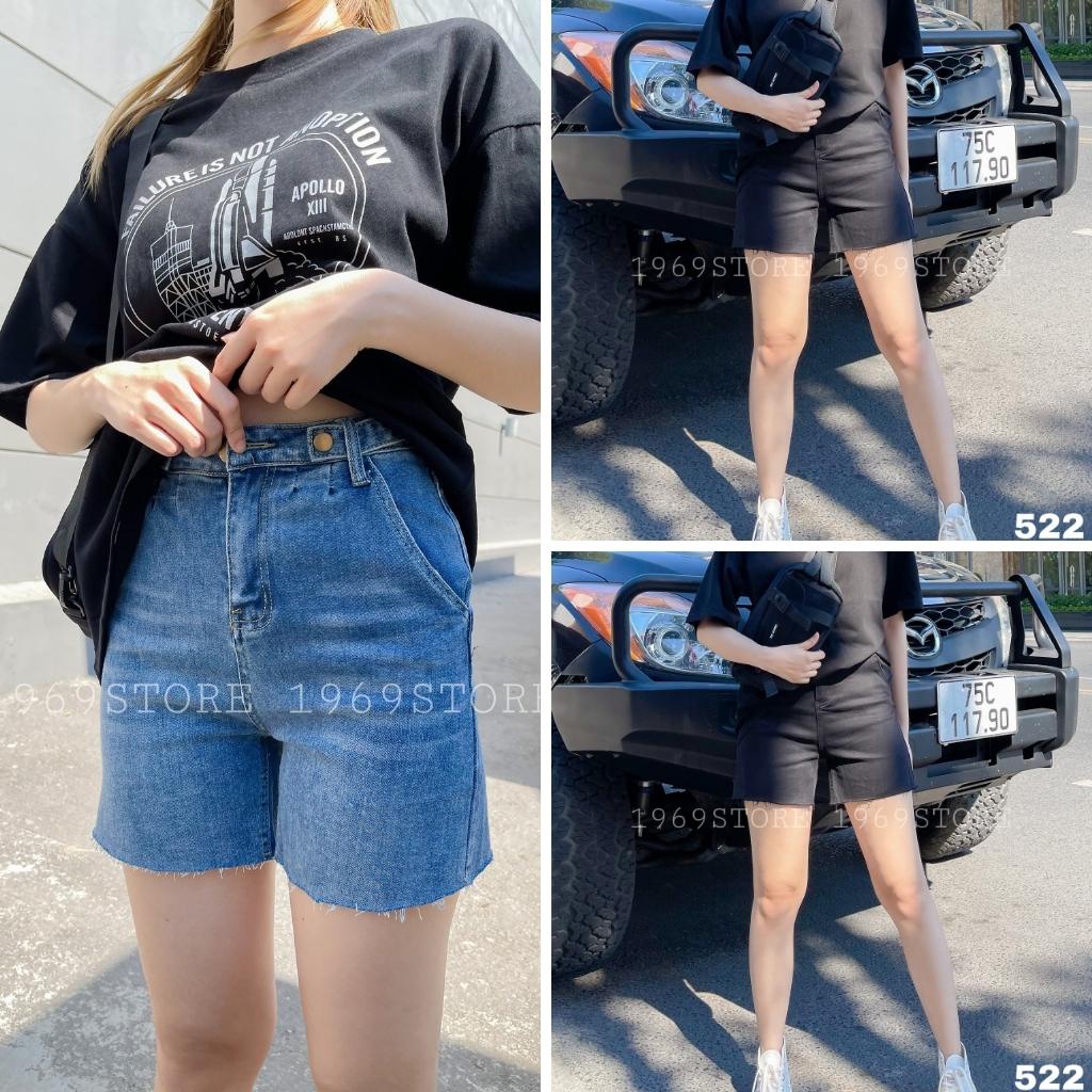 Quần Jean đùi nữ đai nút XSL(TQ) 522 2 màu 2 size form vừa 1969storehue
