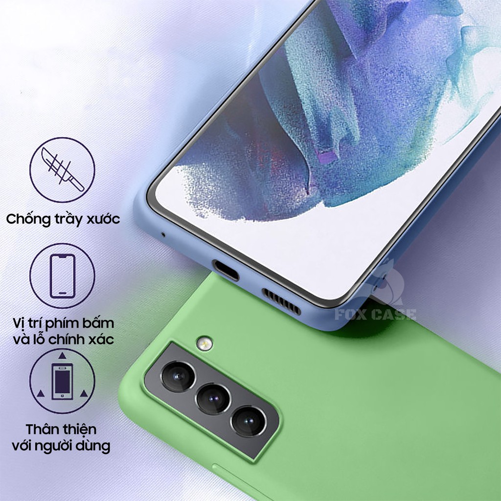 Ốp chống bẩn S21, S21 Plus, S21 Ultra silicon chống va đập, chống bám vân tay - Fox Case