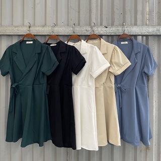 Váy cổ vest buộc eo - Timii