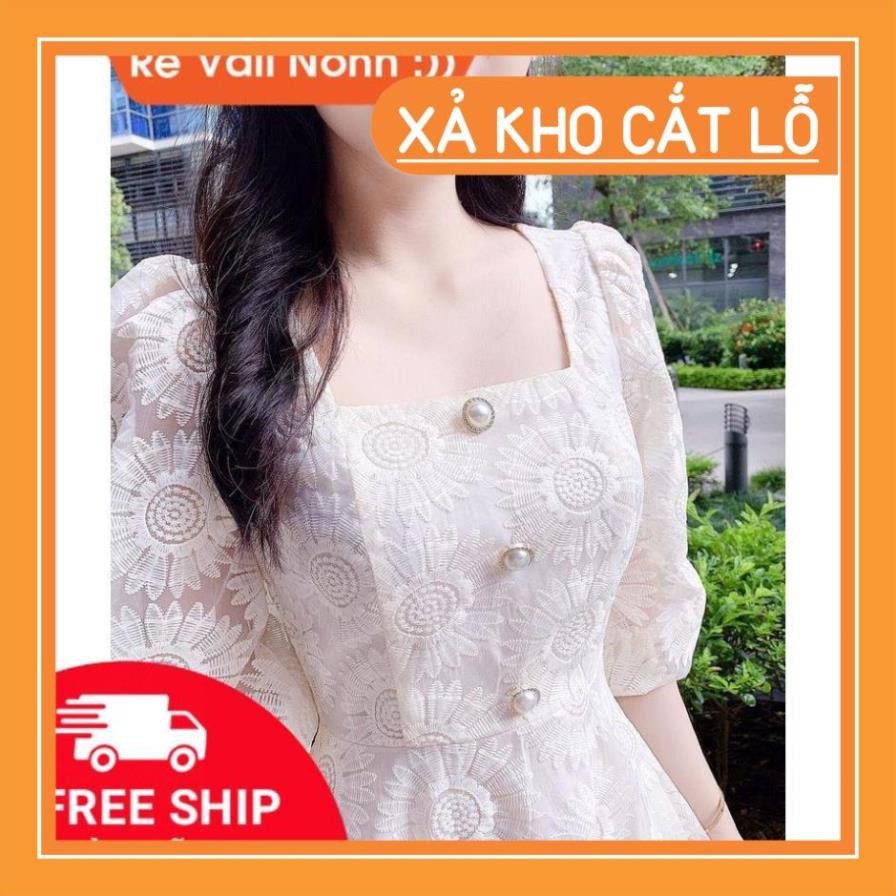 [SOC] [NEW]DAMDUTIEC Đầm ren trắng cổ vuông hoa cúc siêu xinh - Mimosa dress