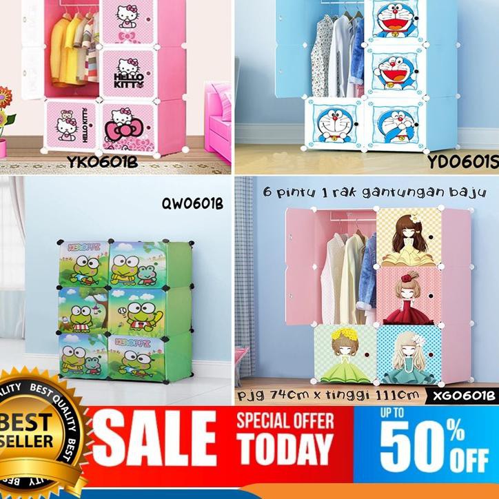 Tủ Quần Áo Bằng Nhựa Hình Mèo Hello Kitty Doraemon Keropi 6 897