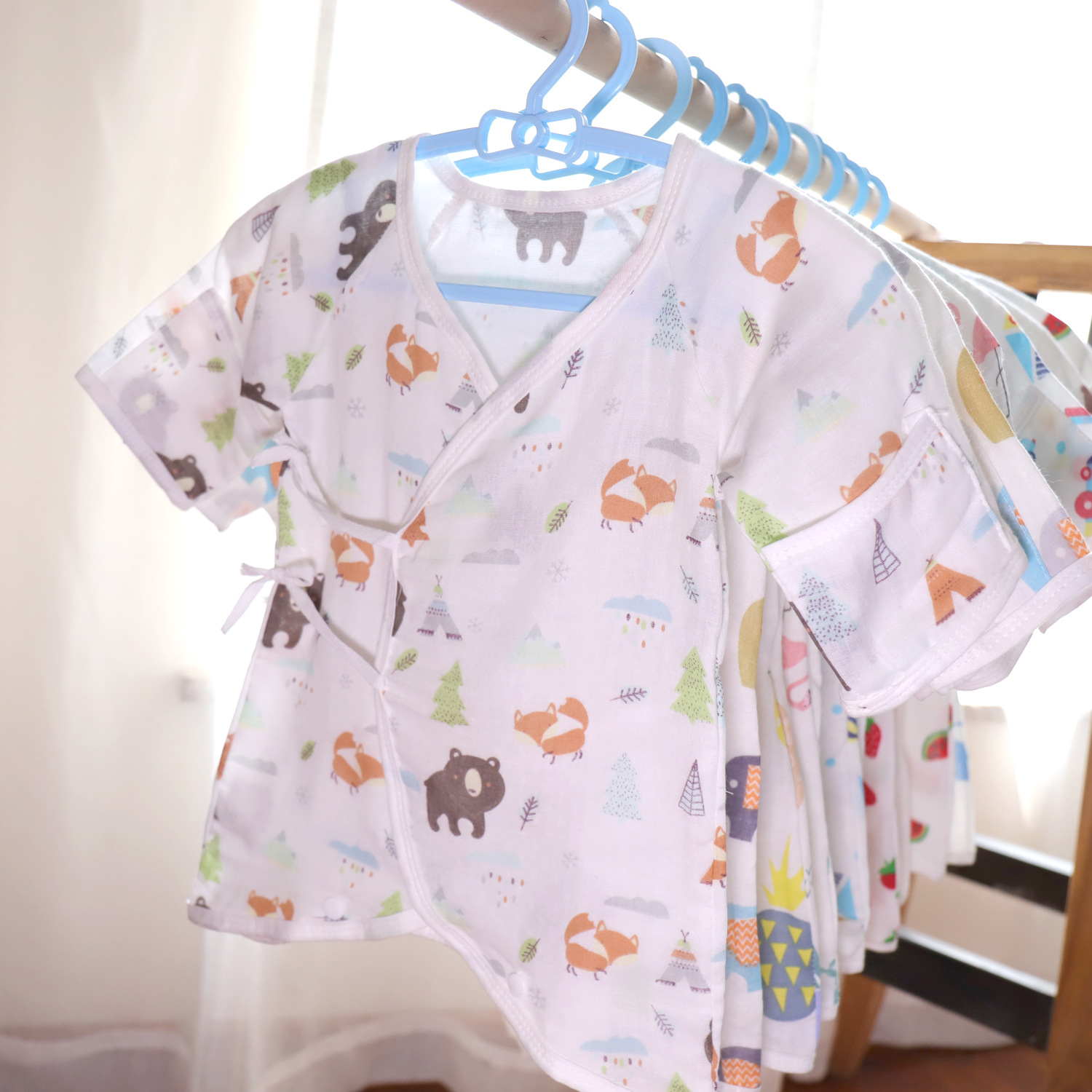 Áo Liền Quần Ngắn Bằng Cotton Kiểu Kimono Thời Trang Hè Xinh Xắn Cho Bé Trai/gái