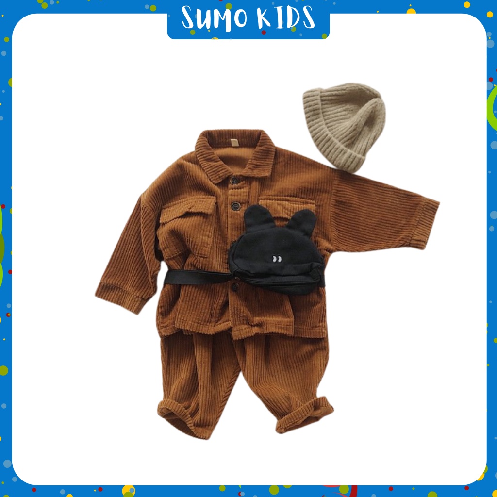 Bộ Nỉ Nhung Phong Cách Cho Bé Từ 7-27kg - SUMO KIDS.