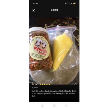 Combo Bánh Tráng Phơi Sương 300Gr Kèm 200Gr Muối Tôm Hành Phi TẶNG BƠ 200GR