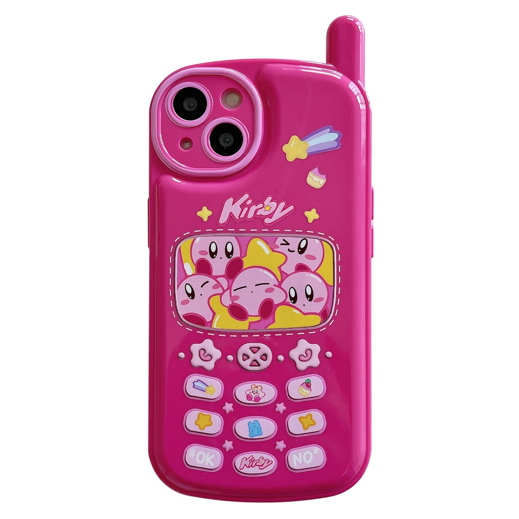 Ốp Điện Thoại Màu Hồng Họa Tiết Hoạt Hình Kirby Dễ Thương Thời Trang Chống Sốc