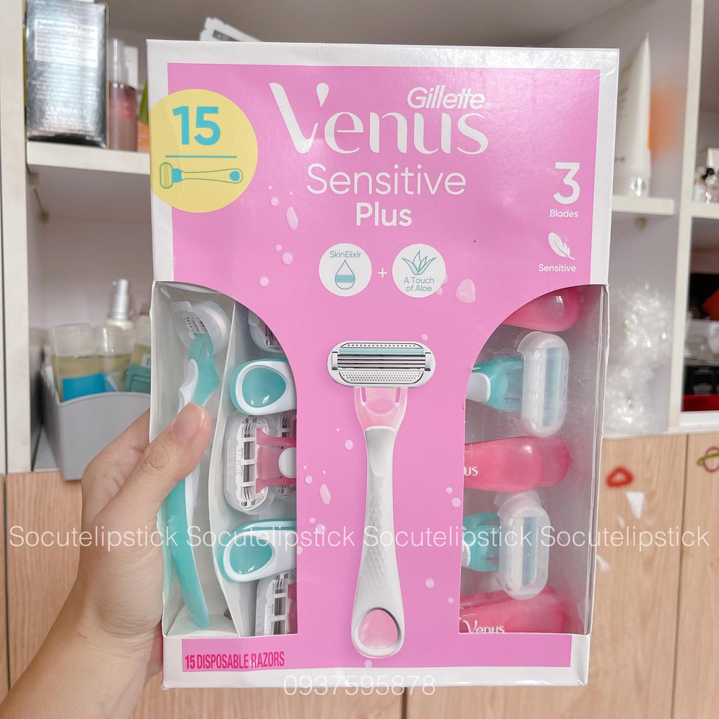 [BILL MỸ] DAO CẠO GILLETTE VENUS SENSITIVE có rãnh bôi trơn Nha Đam CỦA MỸ