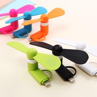 2-in-1 Travel Portable Mini Fan Cooling Cooler USB Mini Fan For IPhone For Android Type-c Mobile Fan
