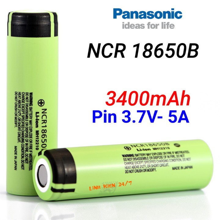 Pin Sạc Panasonic 18650 3.7V NCR18650B 3400mah