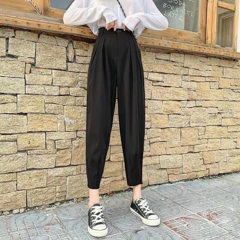 Quần baggy bo gấu khoá kéo siêu tiện