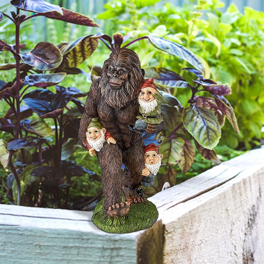 ❤LANSEL❤ Perfect Gift For Outdoor Lawn Resin Sculptures Bigfoot And Gnomes Figurine Garden Decor Weather-proof 5.9 Inch Yeti Dwarf Statue Ornament