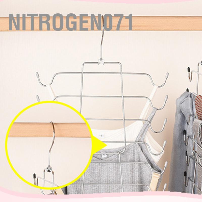 Giá treo áo vest dây đeo đa chức năng thu nạp thần khí/Nhiều lớp Sấy đồ lót Móc treo gấp Sling liền mạch Giá phơi quần áo đa chức năng Nitrogen071