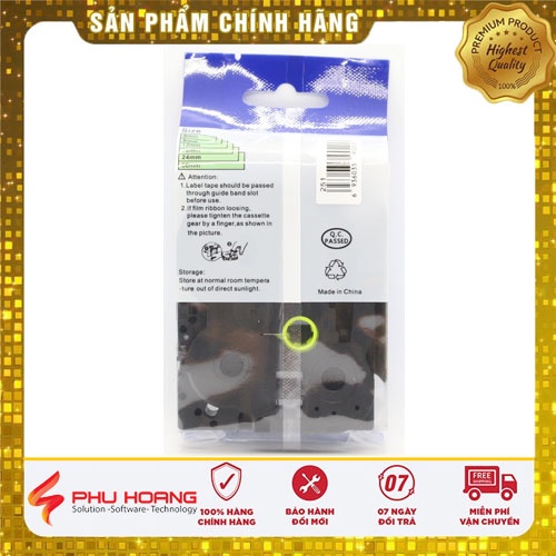 Băng nhãn Brother Nhãn in Hze-251 , 24mm*8m, chữ đen nền trắng, Black on White