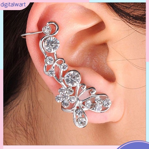 Khuyên Tai Kim Loại Hình Hoa Và Bướm Đính Đá Phong Cách Retro Cho Nữ