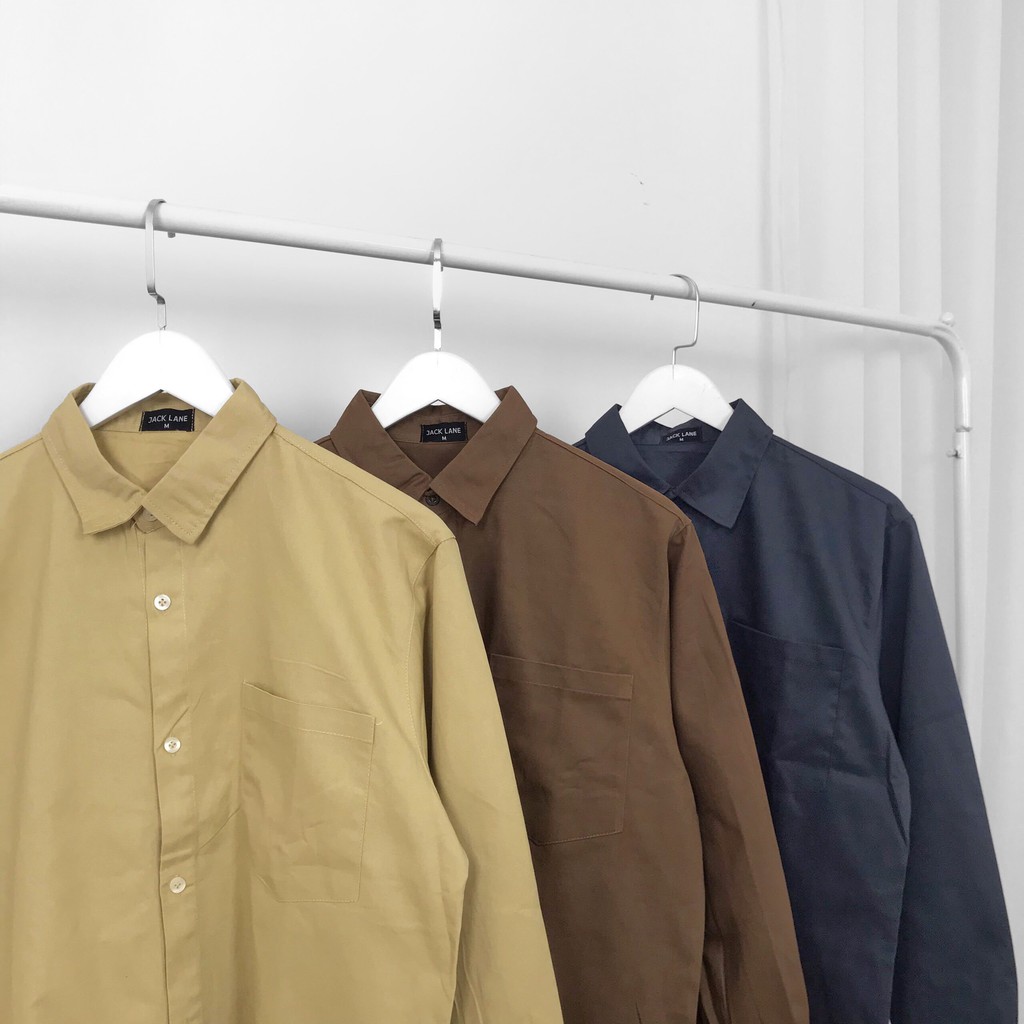 Sơmi Kaki basic, JACKLANE , Áo sơmi dài tay Unisex Jack Lane | BigBuy360 - bigbuy360.vn