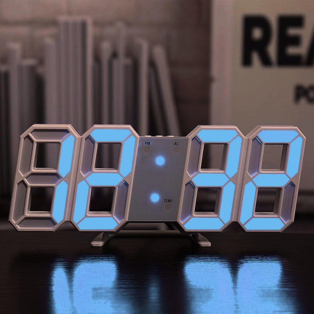 [ Hàng Chính Hãng ] Đồng hồ LED 3D treo tường, để bàn thông minh -Đồng hồ treo tường/ để bàn-TN828 Smart Clock