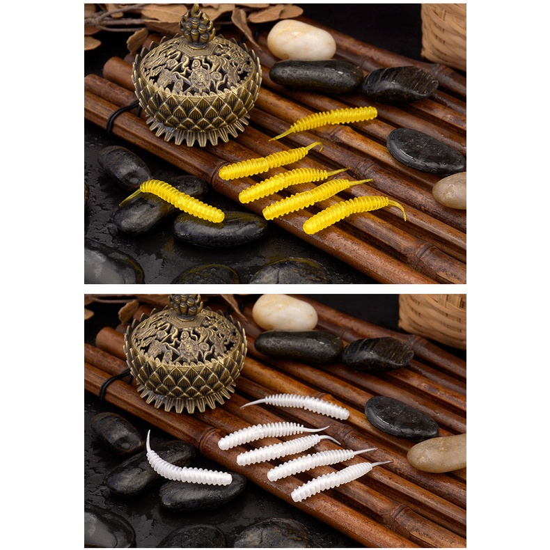 Bộ 10 Mồi Câu Cá Bằng Nhựa Mềm 6cm 1.3g Giống Thật Hình Xoắn Ốc Có Mùi Dầu Tôm