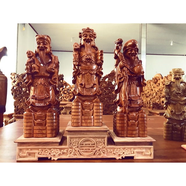 Tam đa Phúc Lộc Thọ gỗ hương đá kích thước 60-20-15 | Shopee Việt Nam