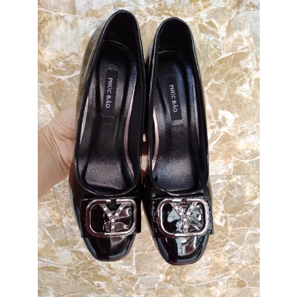 Giày cao gót 5cm da bóng  (ảnh thật )