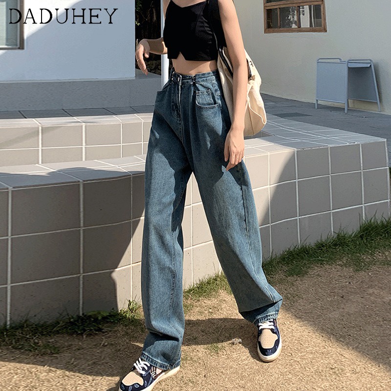 Quần jean ống rộng phong cách năng động cho nữ