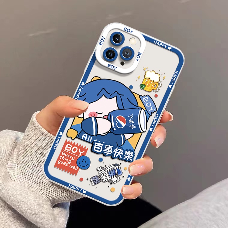 Ốp Điện Thoại Silicon TPU Mềm Trong Suốt In Họa Tiết Dễ Thương Cho IPhone 14 13 12 11 Pro X XR XS Max 6 6S 7 8 Plus