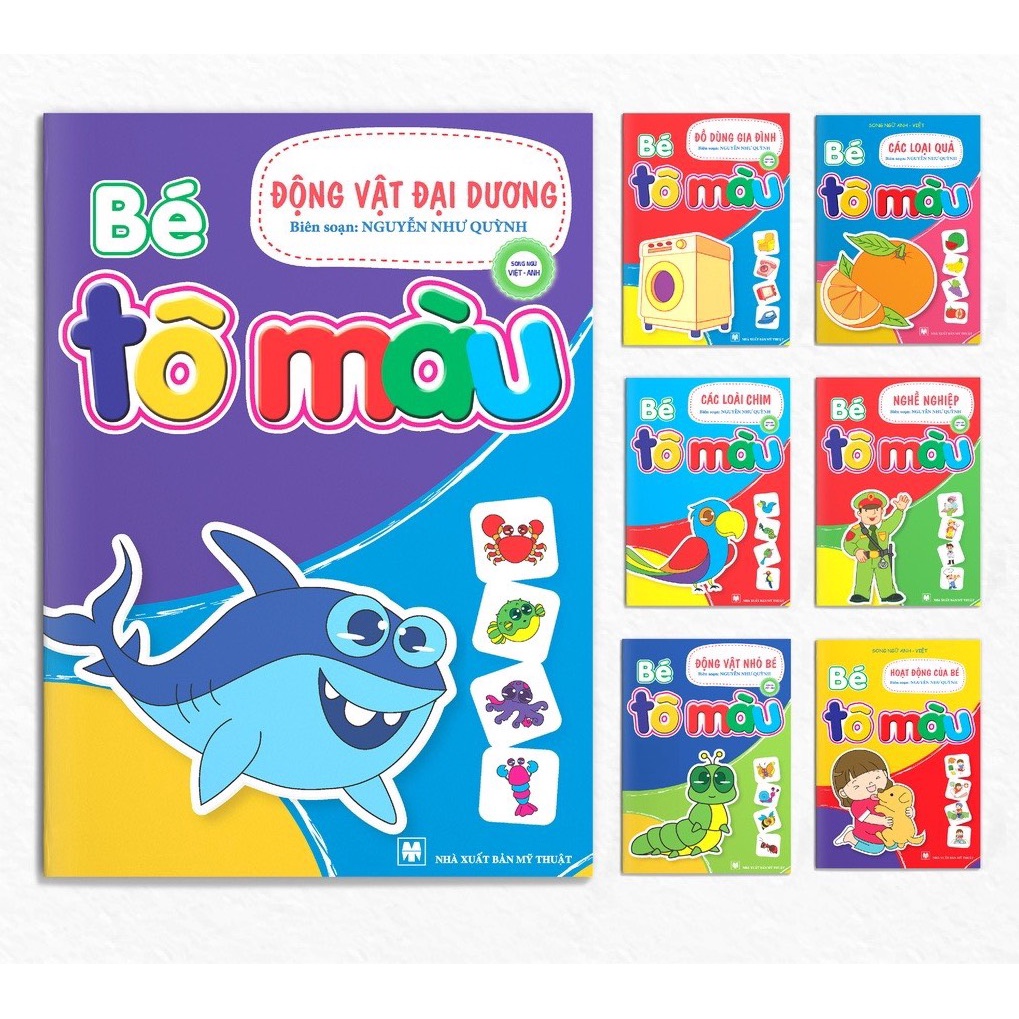 Combo 20 bộ tô màu cho bé tặng kèm 12 bút chì màu