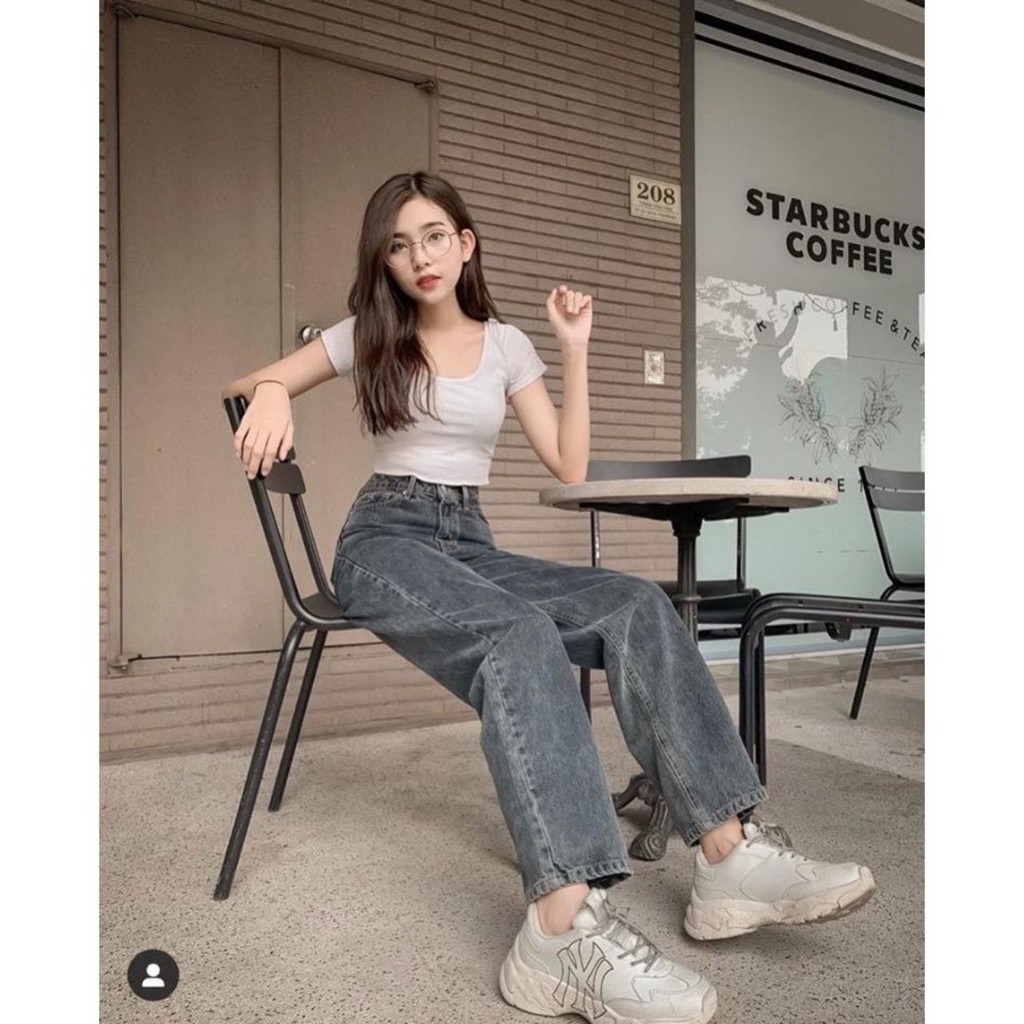 QUẦN BÒ NỮ ỐNG RỘNG MÀU XÁM UNISEX | BigBuy360 - bigbuy360.vn