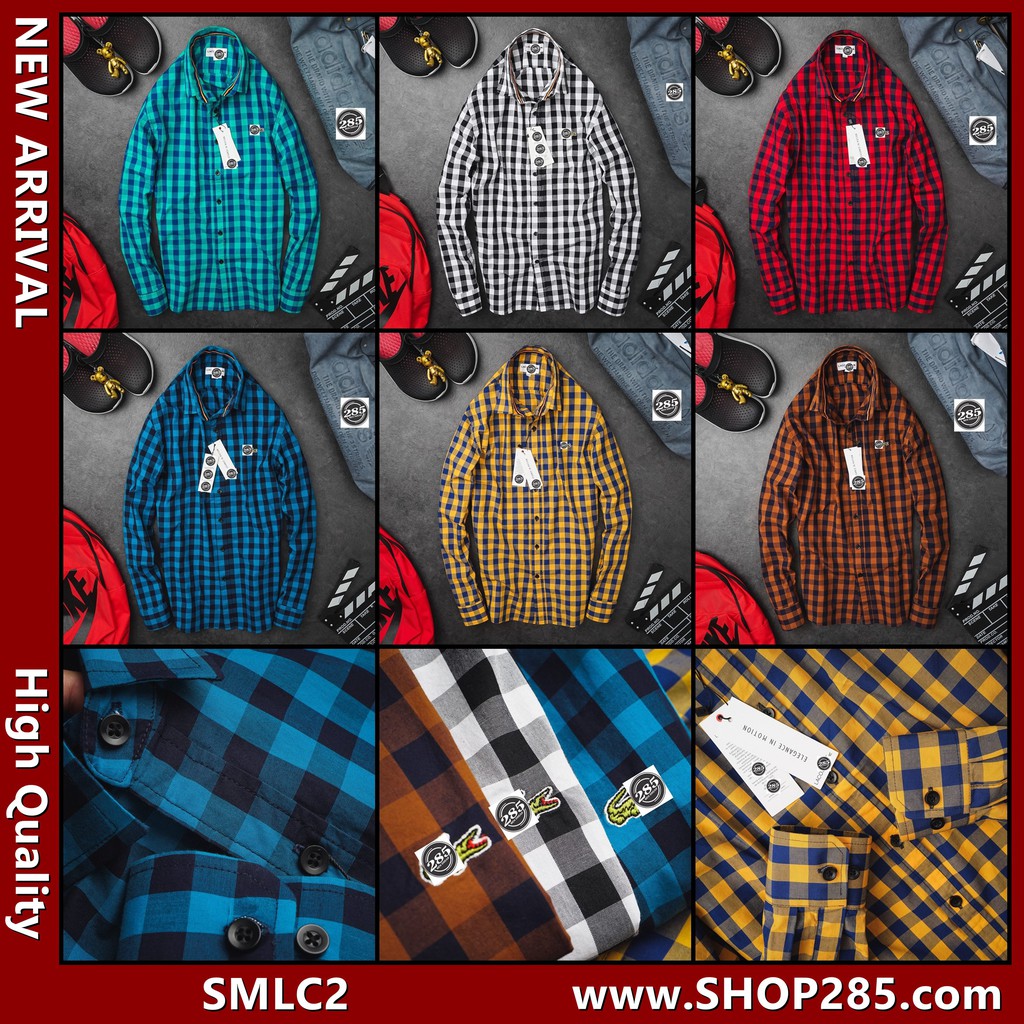SMLC2  - Áo sơmi SlimFit Caro phục vụ anh em mùa lễ hội | 6 màu , màu chất siêu siêu đẹp !