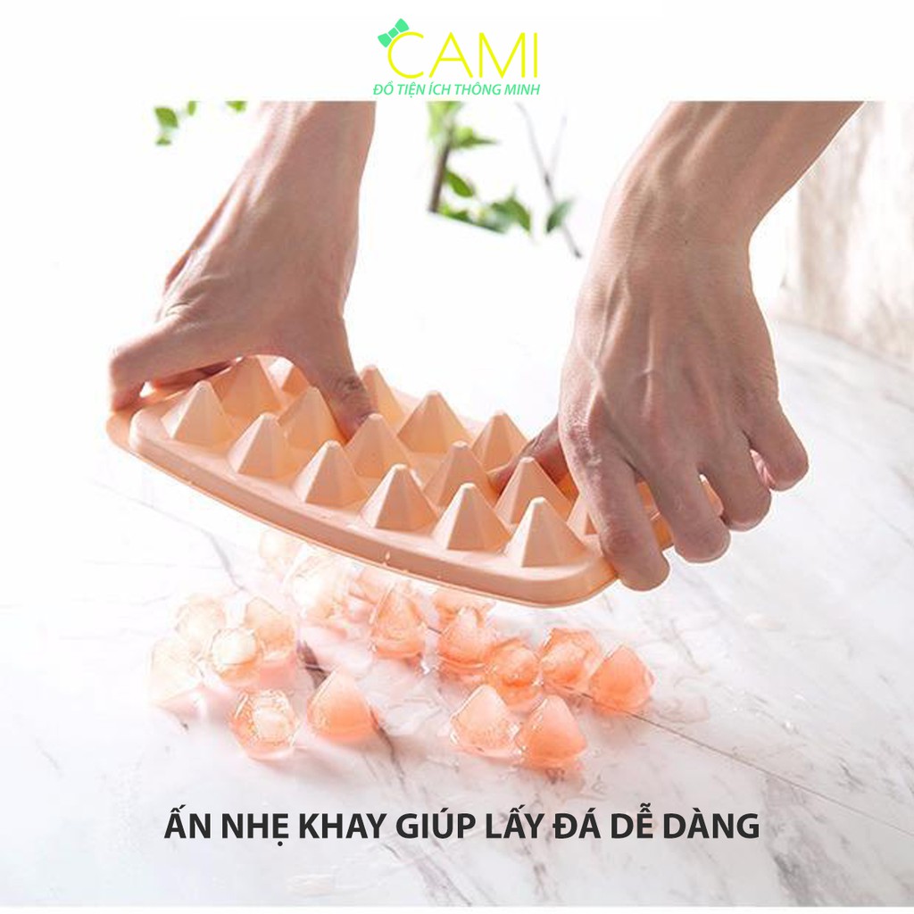 Khay nhựa làm đá viên, thạch rau câu hình kim cương nhỏ gọn tiện lợi_Cami_CMPK189