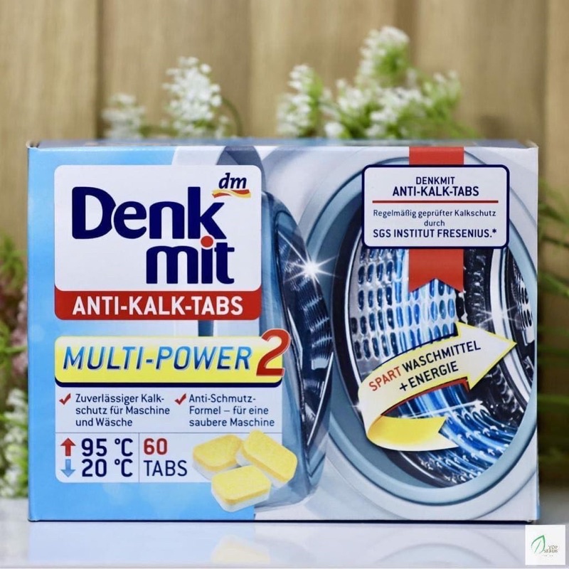 Viên tẩy lồng giặt Denkmit Đức hộp 60 viên x 15g