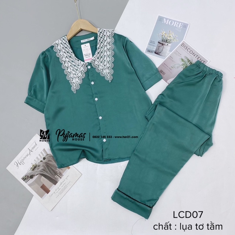BỘ LỤA CỘC DÀI CỔ REN