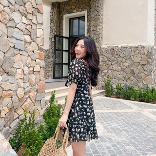 Đầm NANCY - Đầm cổ vuông nơ tay
