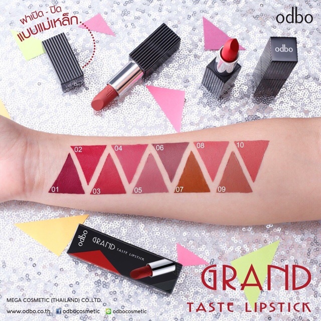Son thỏi lì Odbo Grand Taste lipstick Thái Lan new 2018