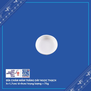 Đĩa chấm mắm trắng dày ngọc thạch