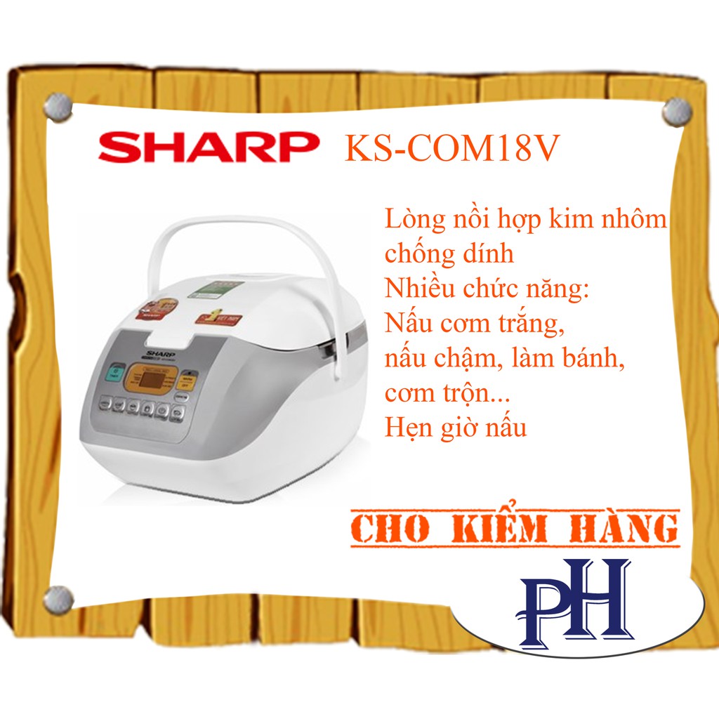 Nồi cơm điện tử 1.8 lít Sharp KS-COM18V (KS-COM18V-W) | BigBuy360 - bigbuy360.vn