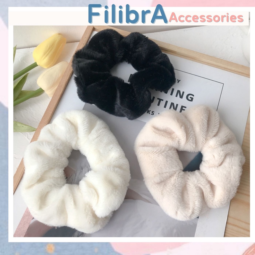 Dây cột tóc lông nhung, scrunchies lông mịn mềm phụ kiện tóc CT027 - Filibra