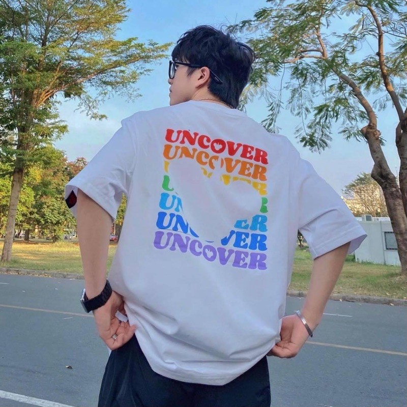 Áo thun Uncover rainbow áo tay lỡ unisex