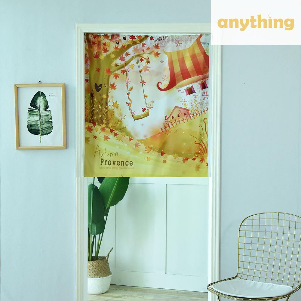 Rèm ngắn polyester 100x80cm treo cửa nhà bếp in họa tiết kỹ thuật số trang trí nhà ở