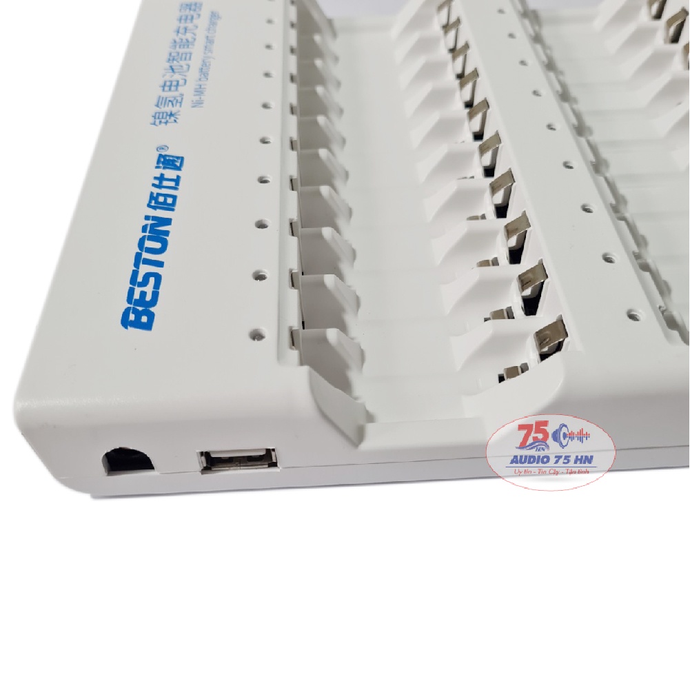 Bộ sạc pin Beston AA/AAA 20 khe tự ngắt cao cấp chuyên dụng Karaoke