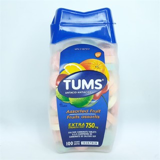 Vỏ hộp để đựng Kẹo Ngậm Bảo Tử Tums Antacid Assorted Fruit 100 viên