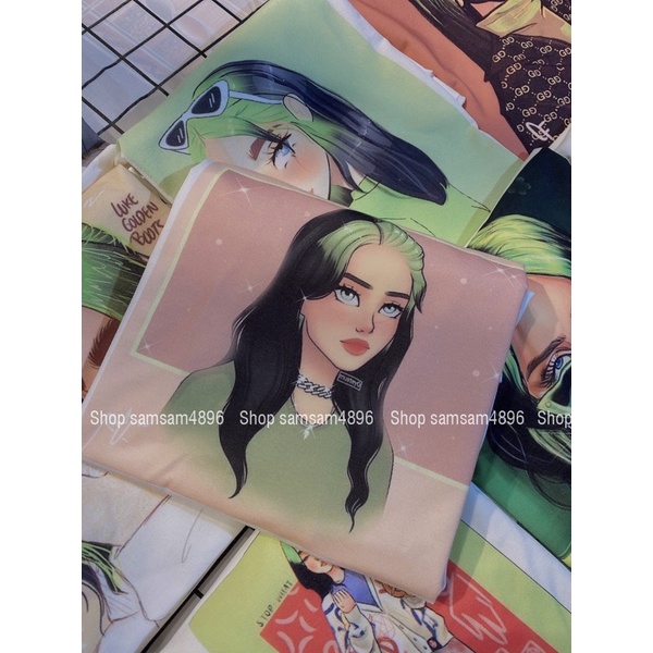 Áo Thun Form Rộng Tay Lỡ In Hình Chị “Bơ” Billieee Eilish | BigBuy360 - bigbuy360.vn