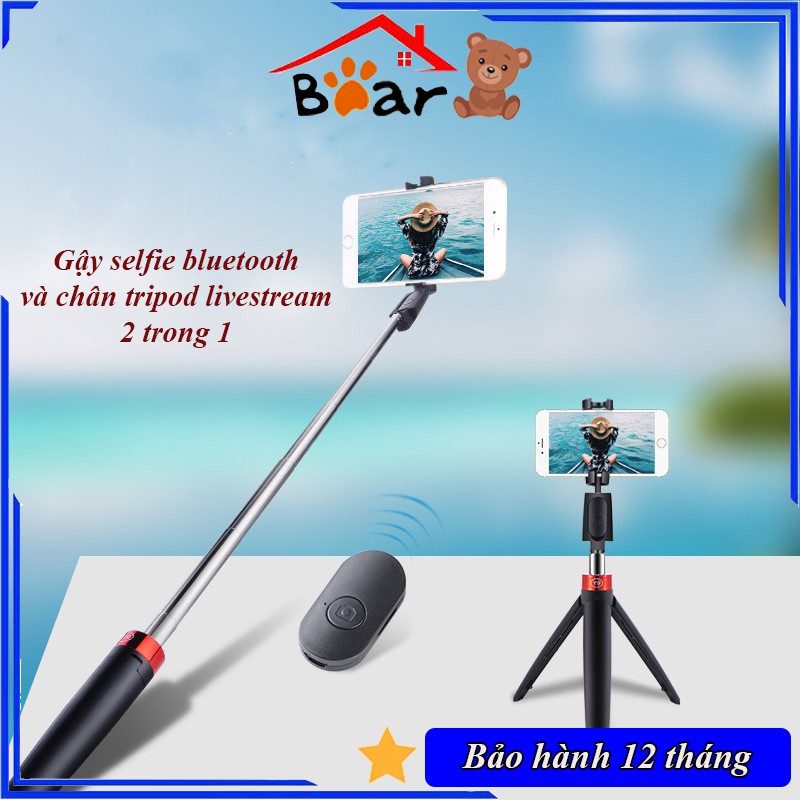 Gậy tự sướng bluetooth và chân tripod livestream, quay tiktok cao cấp. Dài 80cm, dùng cho cả ios và android | BigBuy360 - bigbuy360.vn