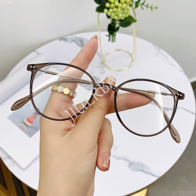 Mắt Kính Gọng Oval Chống Bức Xạ Gọng Kim Loại Linh Hoạt Thay Thế Phù Hợp Với Nam Và Nữ