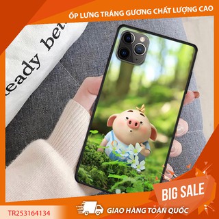 ỐP LƯNG TRÁNG GƯƠNG KÍNH CƯỜNG LỰC IPHONE, SAMSUNG ĐÁNG YÊU HEO TRONG RỪNG