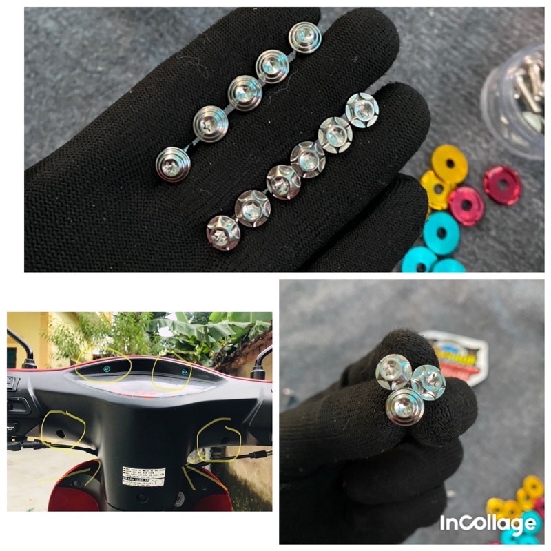 Bộ 6 Ốc Salaya Gắn Đầu Xe Wave 110