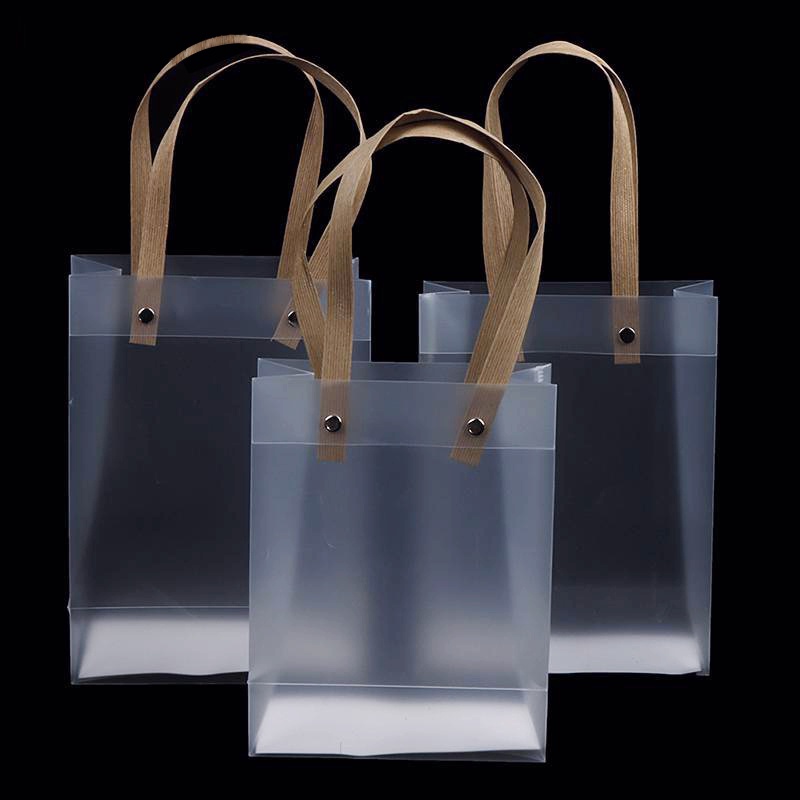 Túi Tote Xách Tay / Xách Tay Sức Chứa Lớn Bằng PP Nhám Trong Suốt Đa Năng Trang Trí Tiệc Cưới