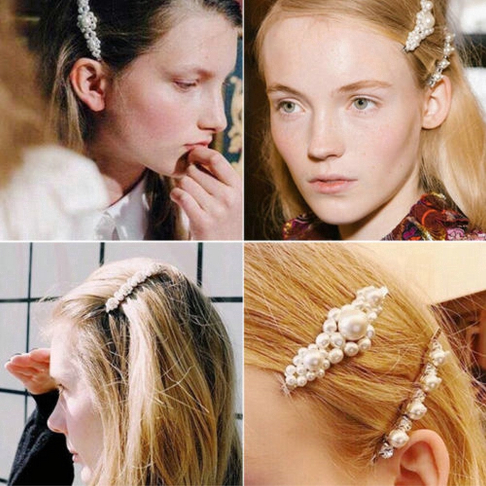 Kẹp tóc thời trang nữ đính ngọc trai giả nhiều kiểu dáng