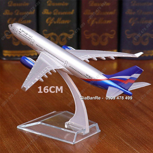 MÔ HÌNH SẮT MÁY BAY 16CM ĐẾ MICA - AEROFLOT - NGA - 8907