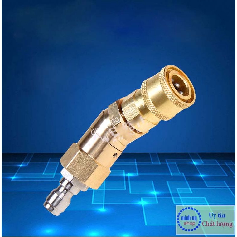 Khớp xoay điều chỉnh 360 độ nối béc súng xịt rửa của máy rửa xe áp lực cao (Ren nối nhanh 1/4 inch)-BECGAP